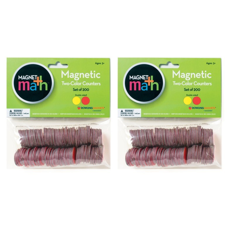 Dowling Magnets® Magnetic Two-Color Counters, 200 Per Pack, 2 Packs