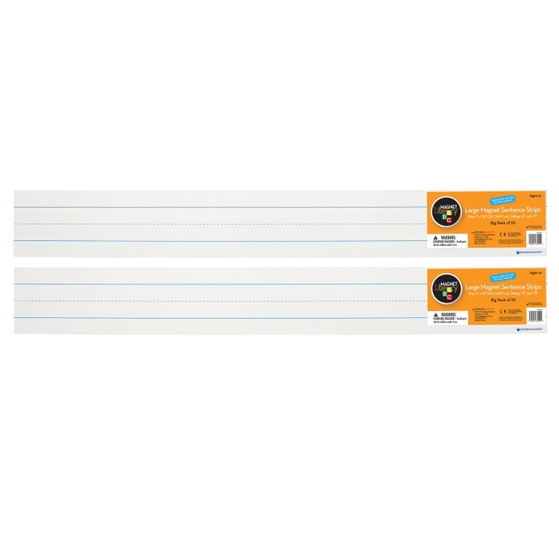 Dowling Magnets® Large Magnetic Sentence Strips, 10 Pieces Per Pack, 2 Packs
