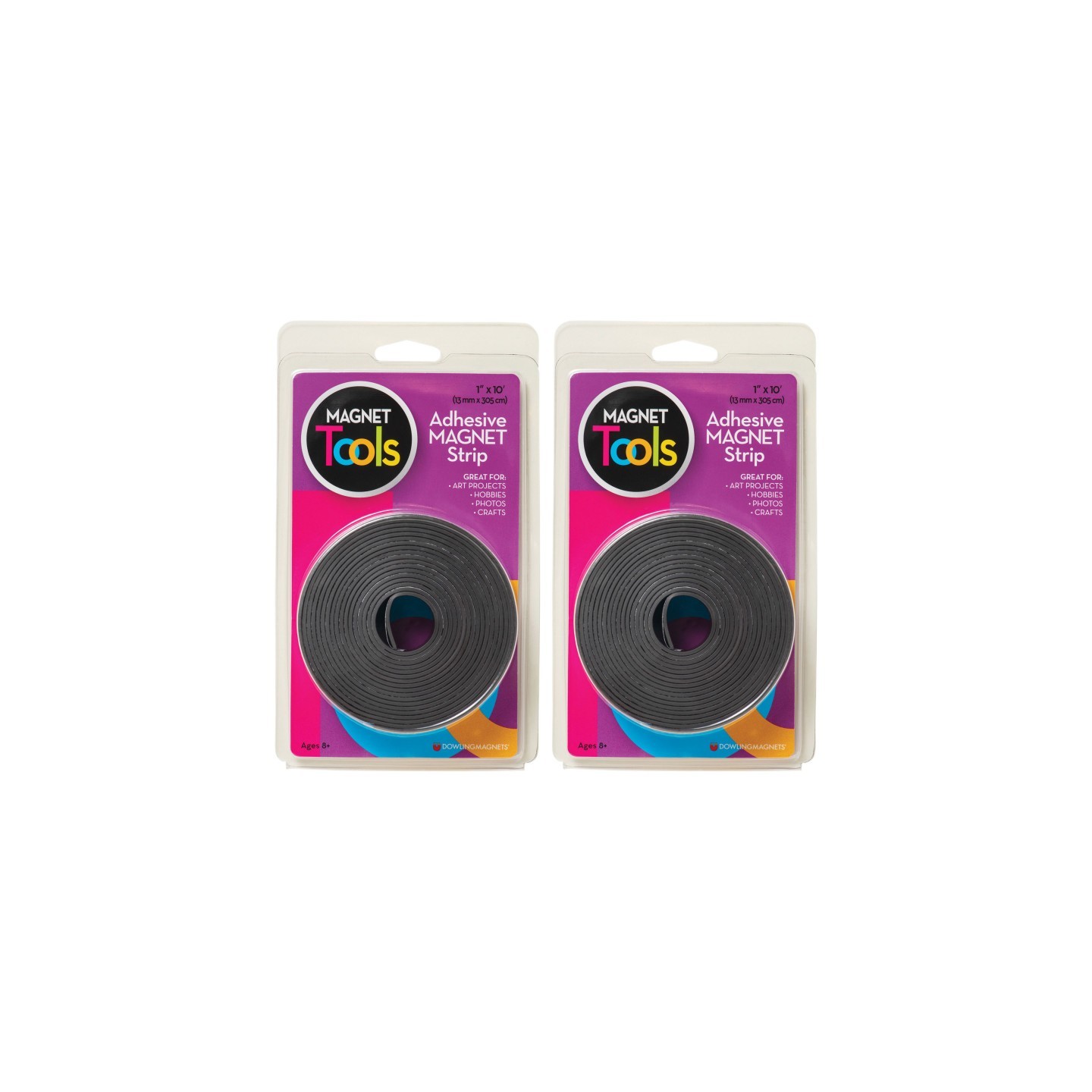 Dowling Magnets® Adhesive Magnet Strip, 1" x 10' Roll, Pack of 2