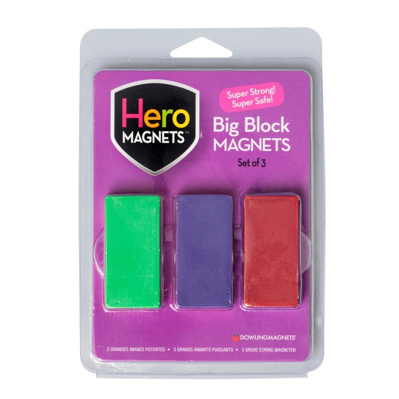 Dowling Magnets® Big Block Magnets, Set of 3