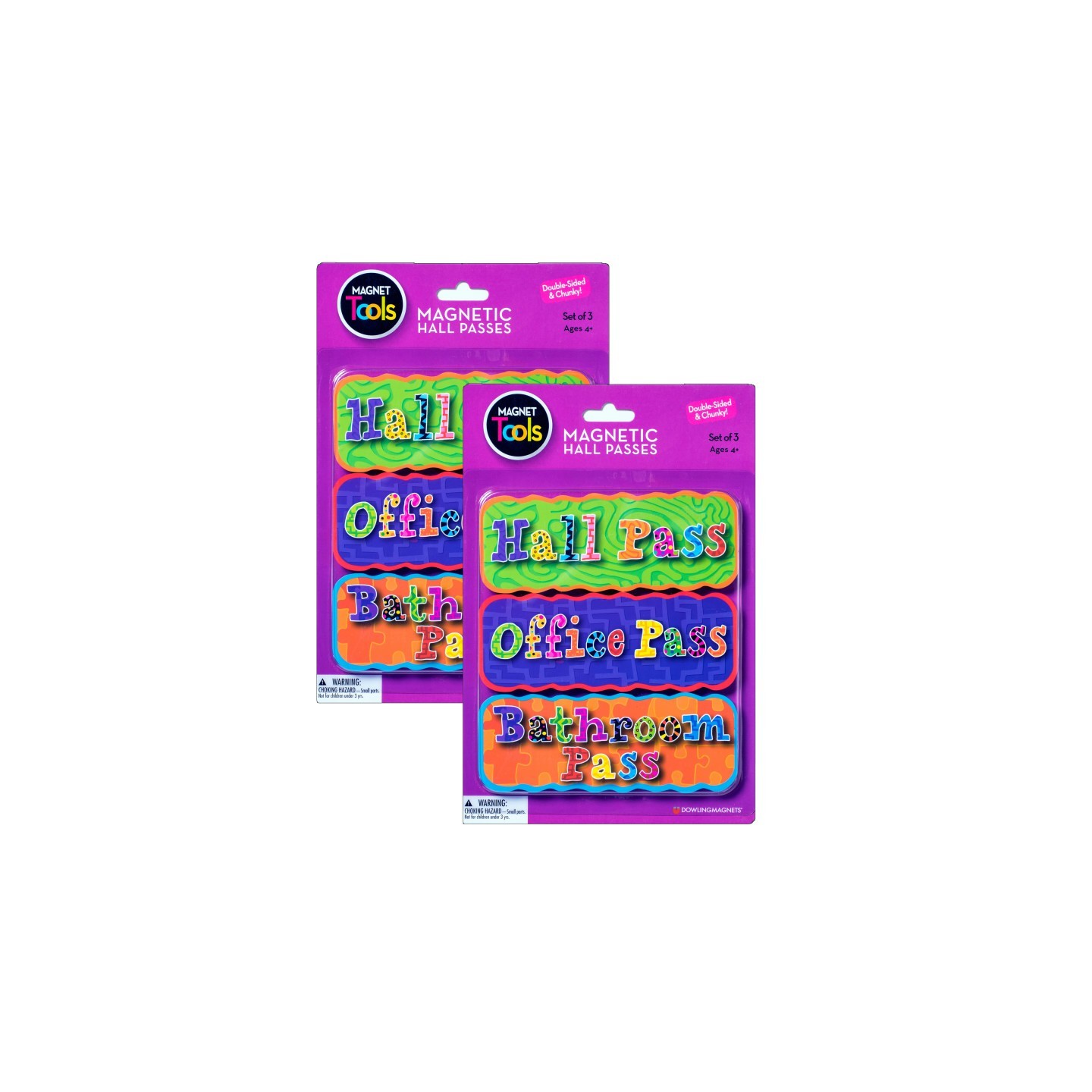 Dowling Magnets® Magnetic Hall Passes, 3 Per Set, 2 Sets