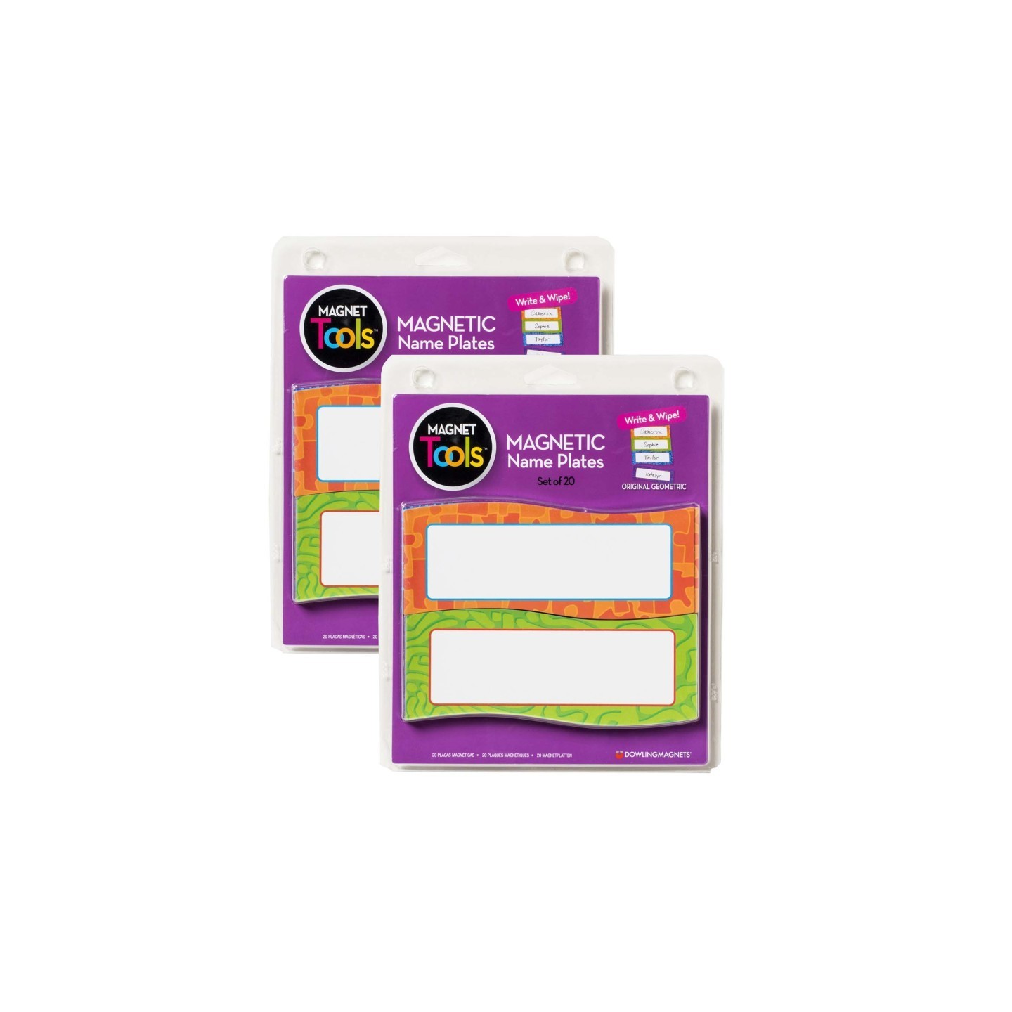 Dowling Magnets® Magnetic Name Plates, 20 Per Pack, 2 Packs
