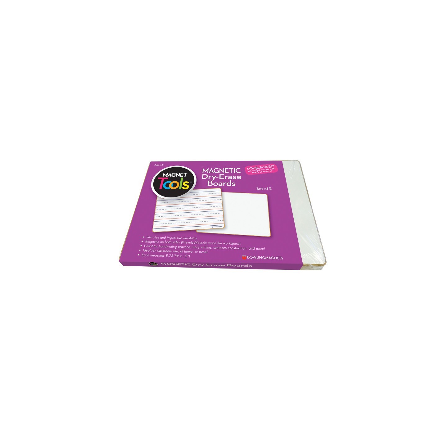 Dowling Magnets® Magnetic Dry-Erase Lined & Blank Board, Set of 5