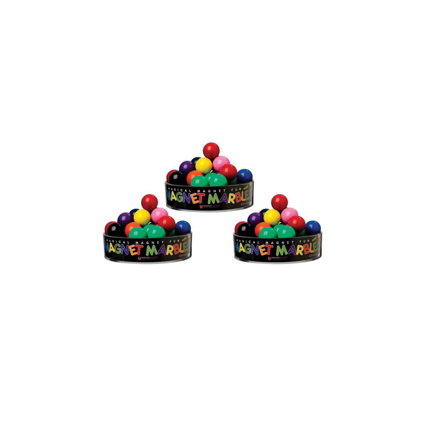 Dowling Magnets® 20 Magnet Marbles, Assorted Colors, 3 Packs