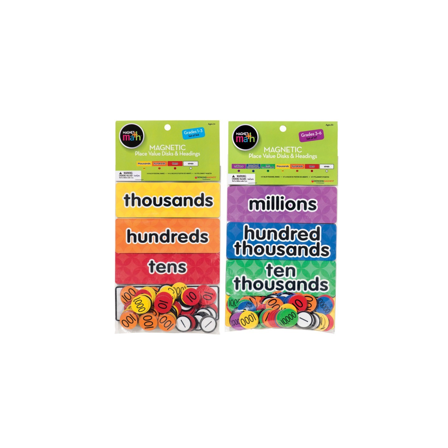 Dowling Magnets® Magnetic Place Value Disks & Headings Bundle