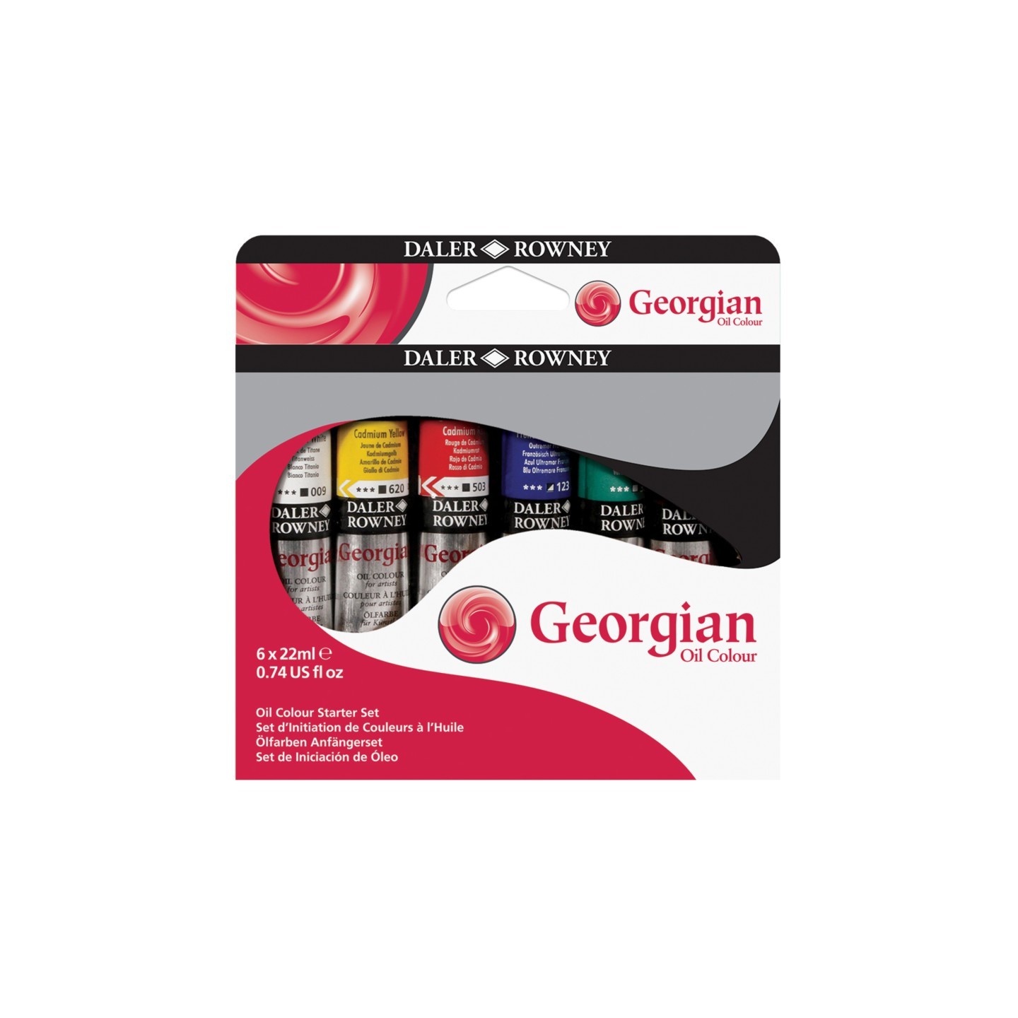Daler-Rowney Georgian Oil Paint Starter Set, Assorted Colors, 22ml, 6 Pieces