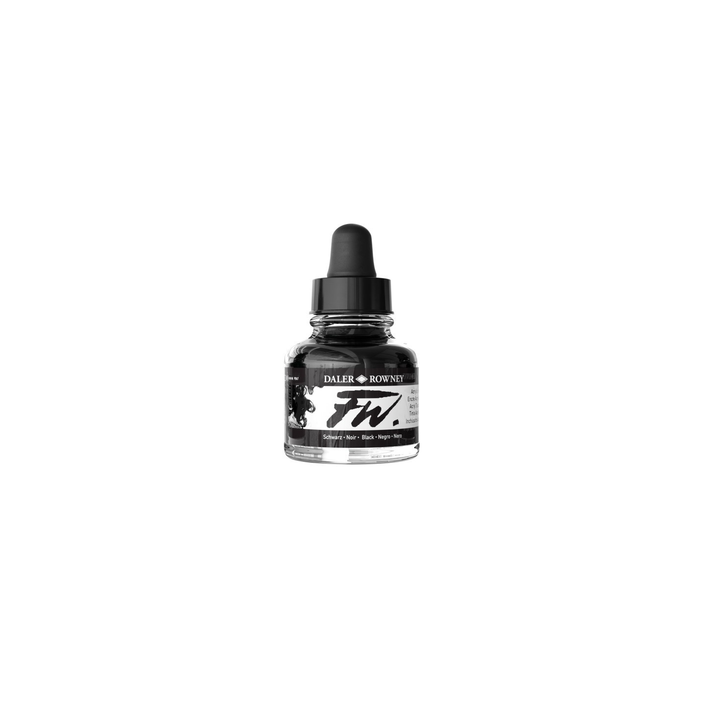 Daler-Rowney FW Acrylic Ink, Black, 29.5ml, 1 Count