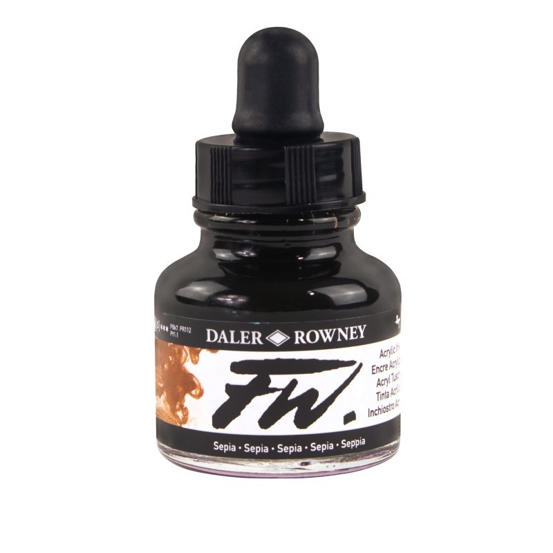 Daler-Rowney FW Acrylic Ink, Sepia, 29.5ml, 1 Count