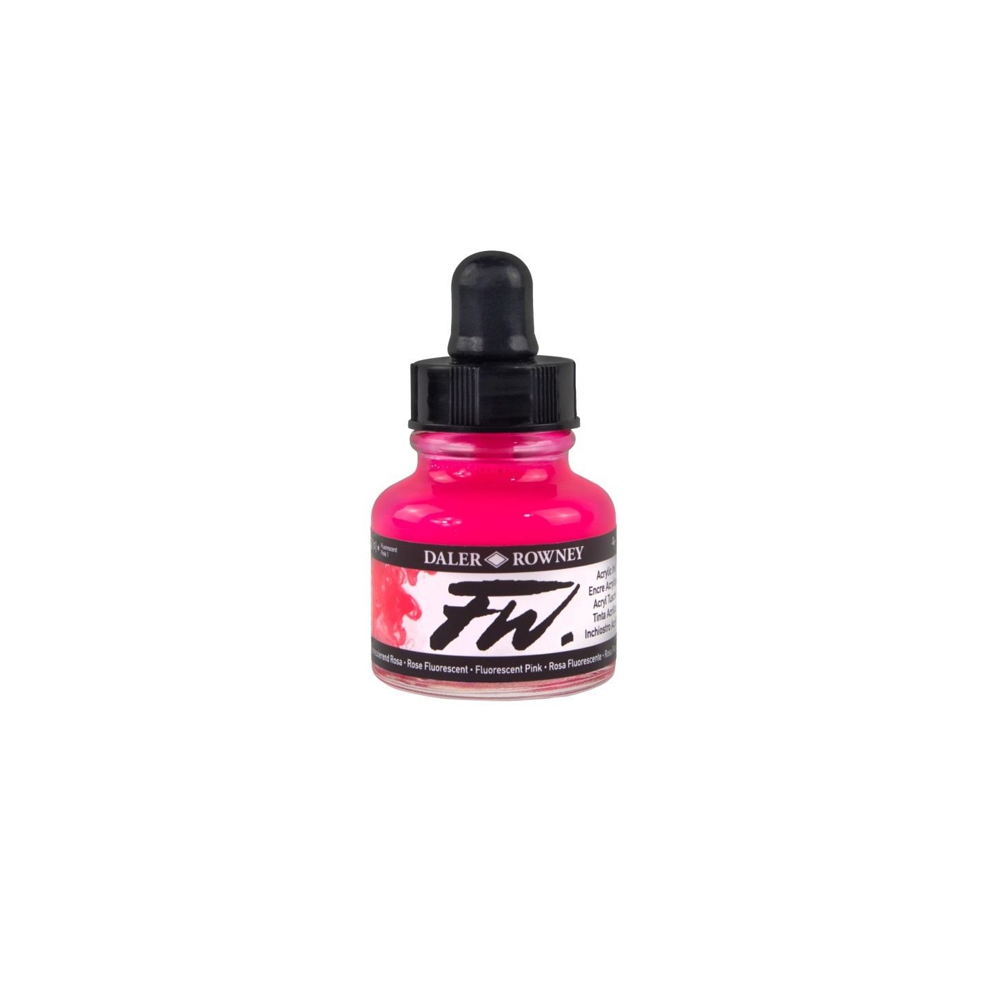 Daler-Rowney FW Acrylic Ink, Fluorescent Pink, 29.5ml, 1 Count