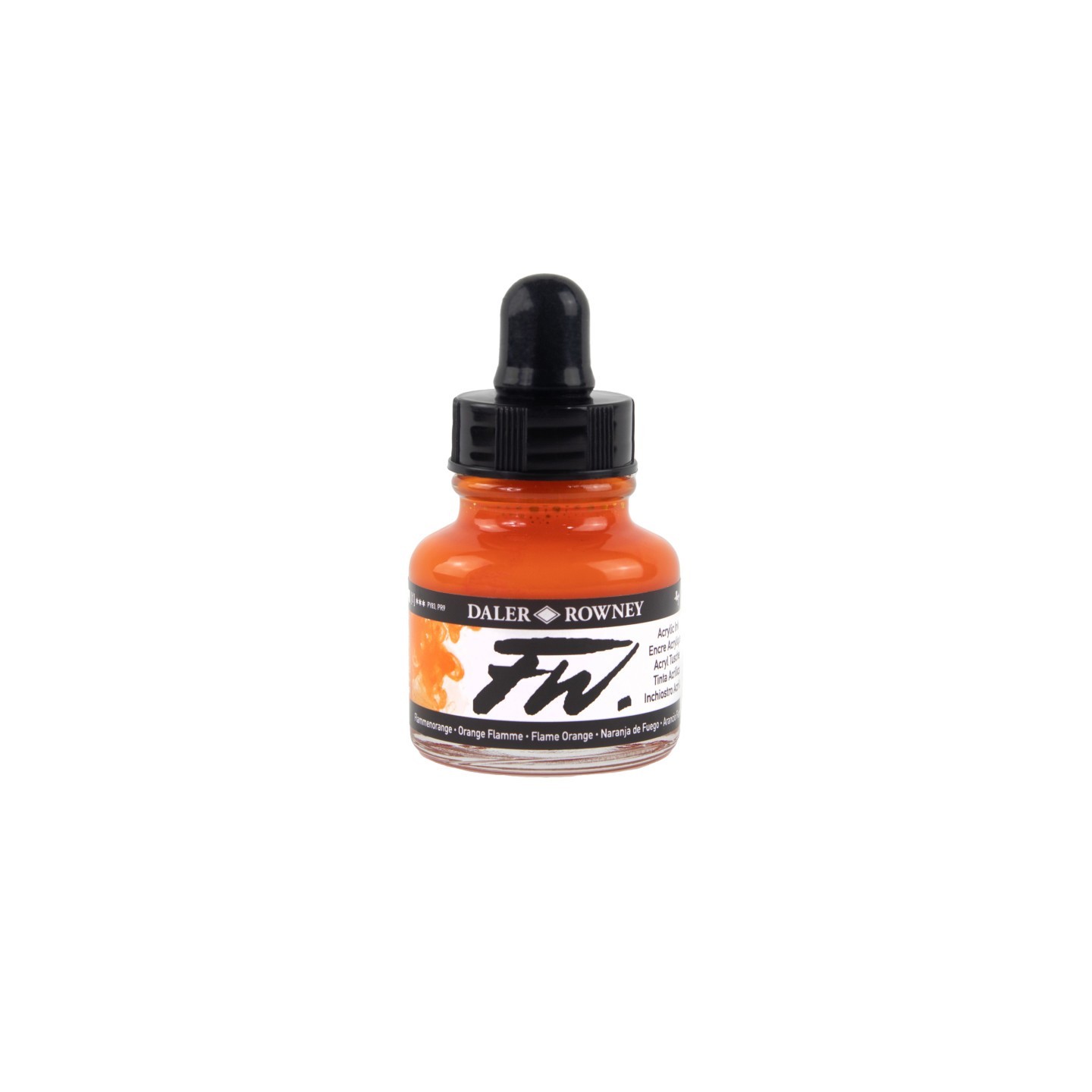 Daler-Rowney FW Acrylic Ink, Flame Orange, 29.5ml, 1 Count