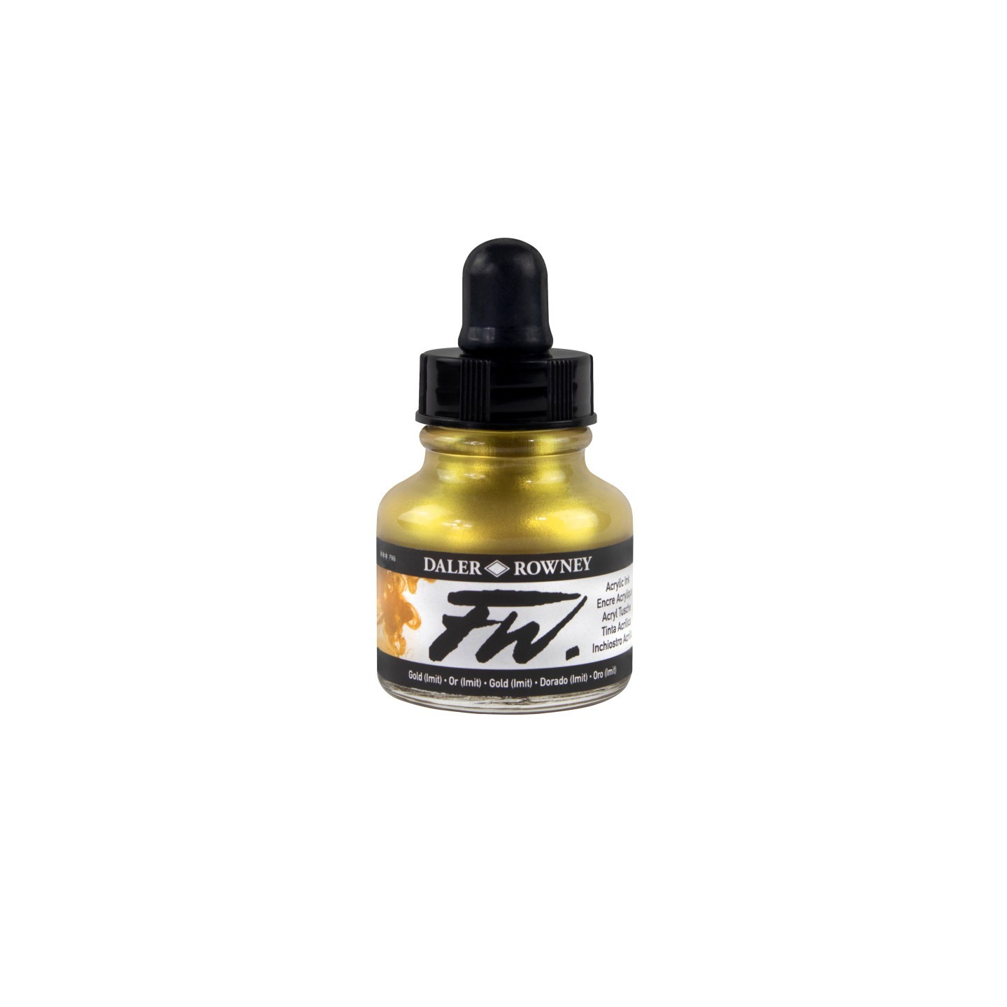 Daler-Rowney FW Acrylic Ink, Gold Imitation, 29.5ml, 1 Count