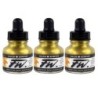 Daler-Rowney FW Acrylic Ink, Gold Imitation, 29.5ml, Pack of 3