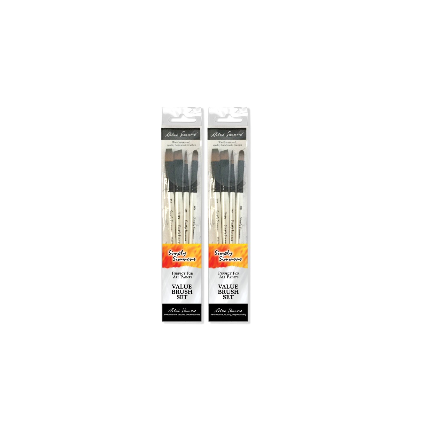 Daler-Rowney Simply Simmons Work Horse Brush Set, 4 Pieces Per Set, 2 Sets