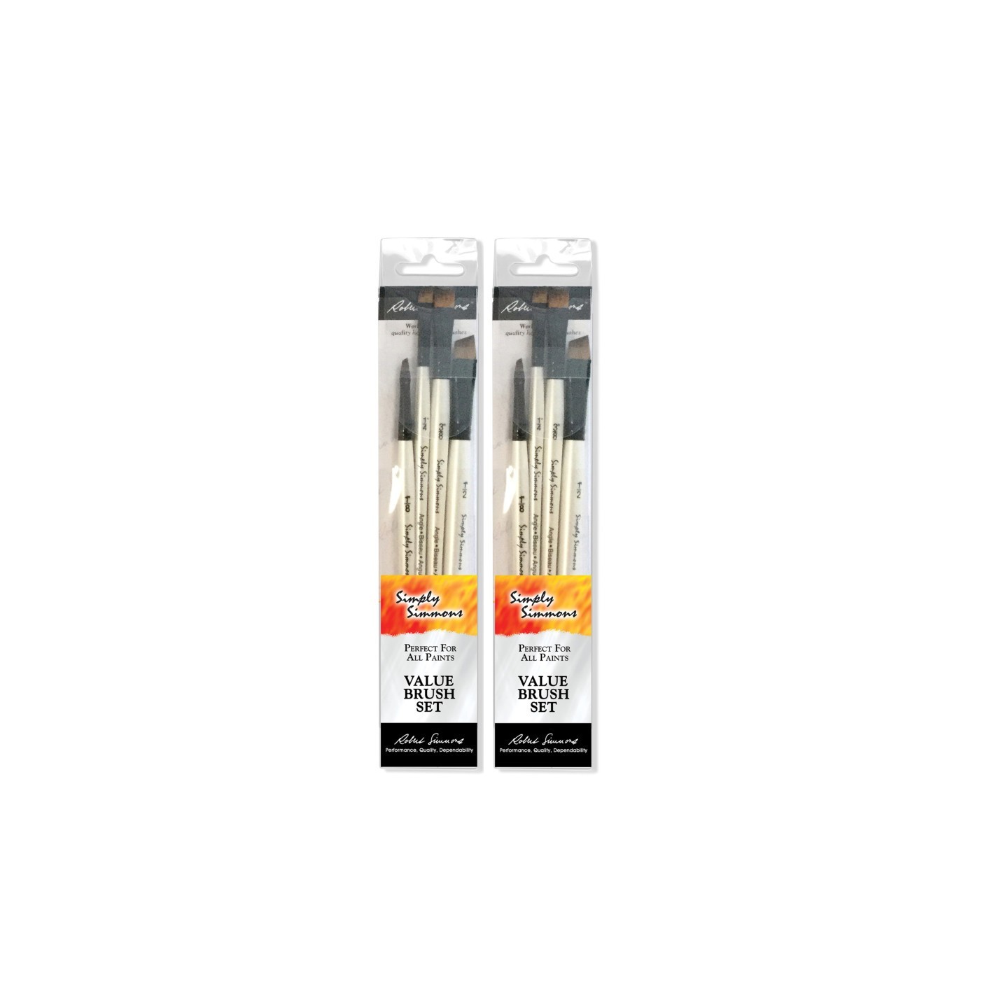 Daler-Rowney Simply Simmons All The Angles Brush Set, 4 Pieces Per Set, 2 Sets