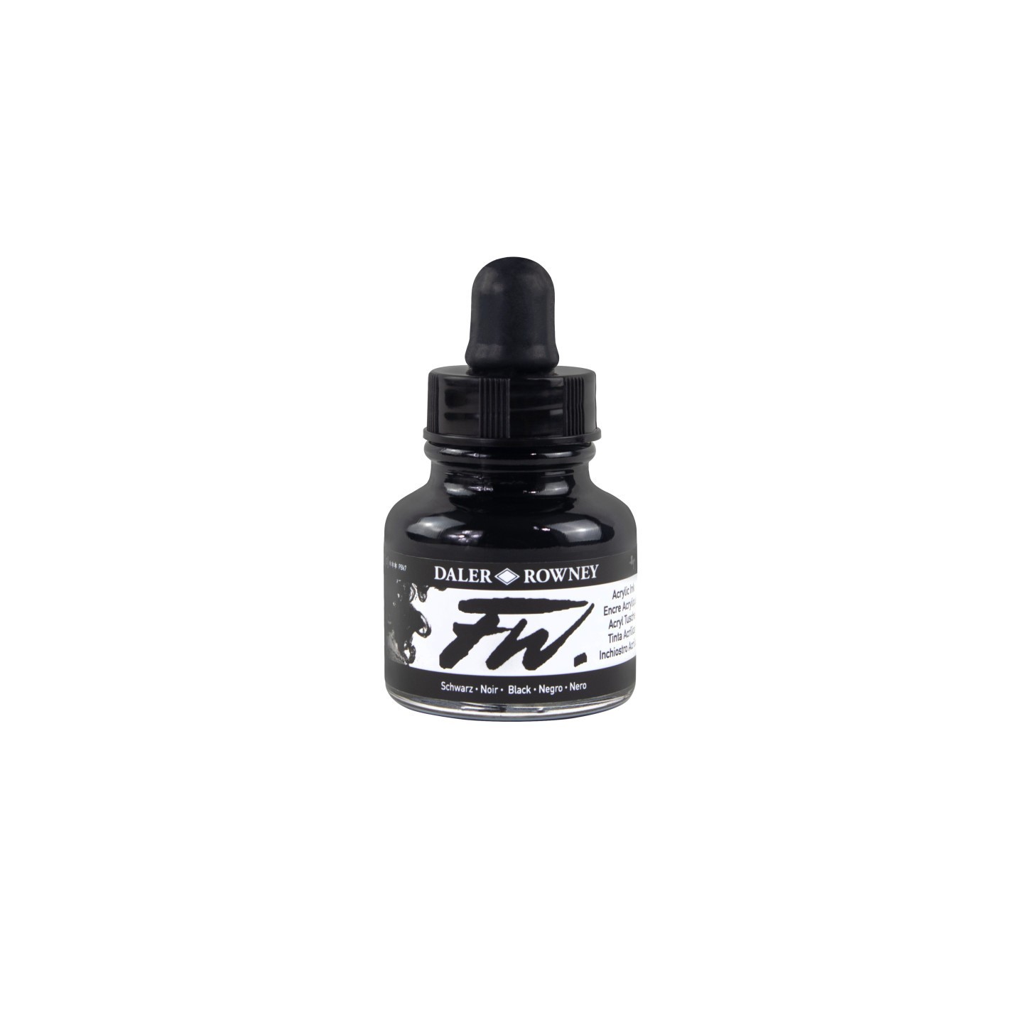 Daler-Rowney FW Acrylic Ink Pearlescent, Black, 29.5ml, 1 Count