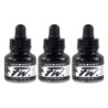 Daler-Rowney FW Acrylic Ink Pearlescent, Black, 29.5ml, Pack of 3