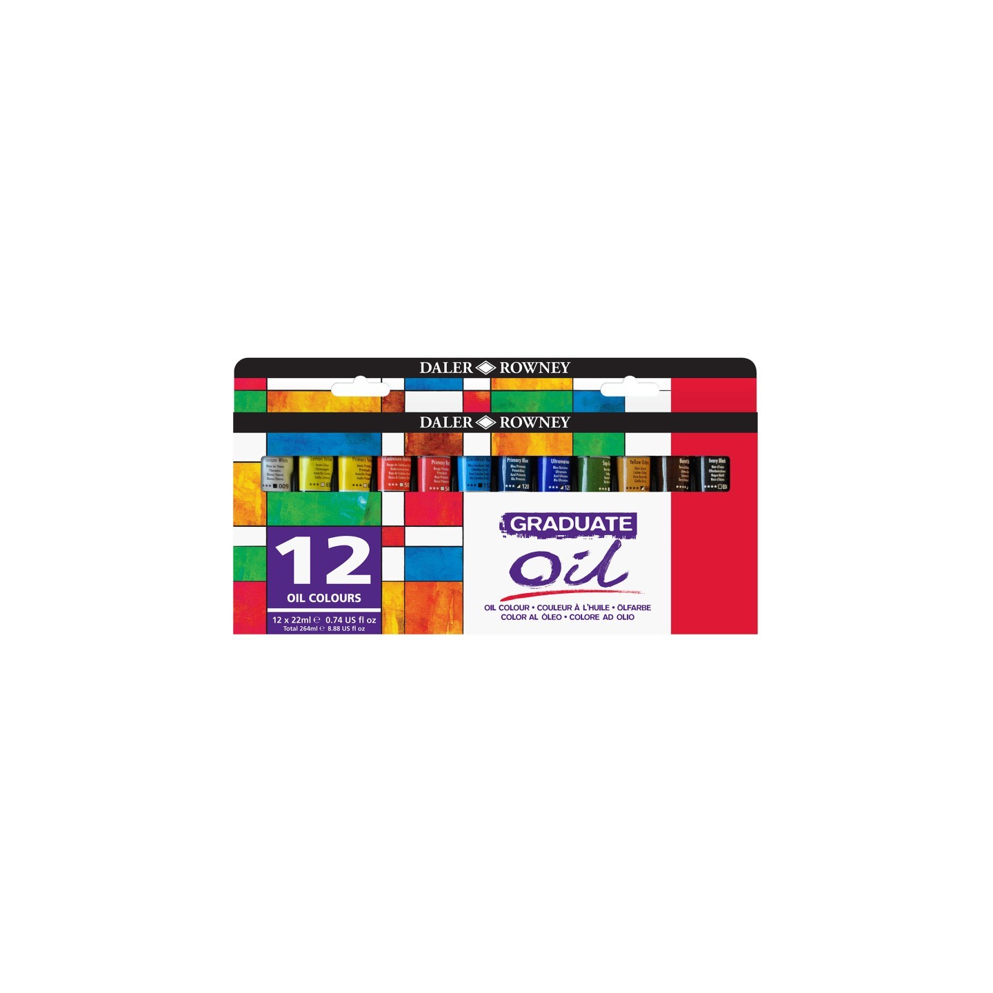 Daler-Rowney Graduate Oil Paint Set, Assorted Colors, 22ml, 12 Pieces