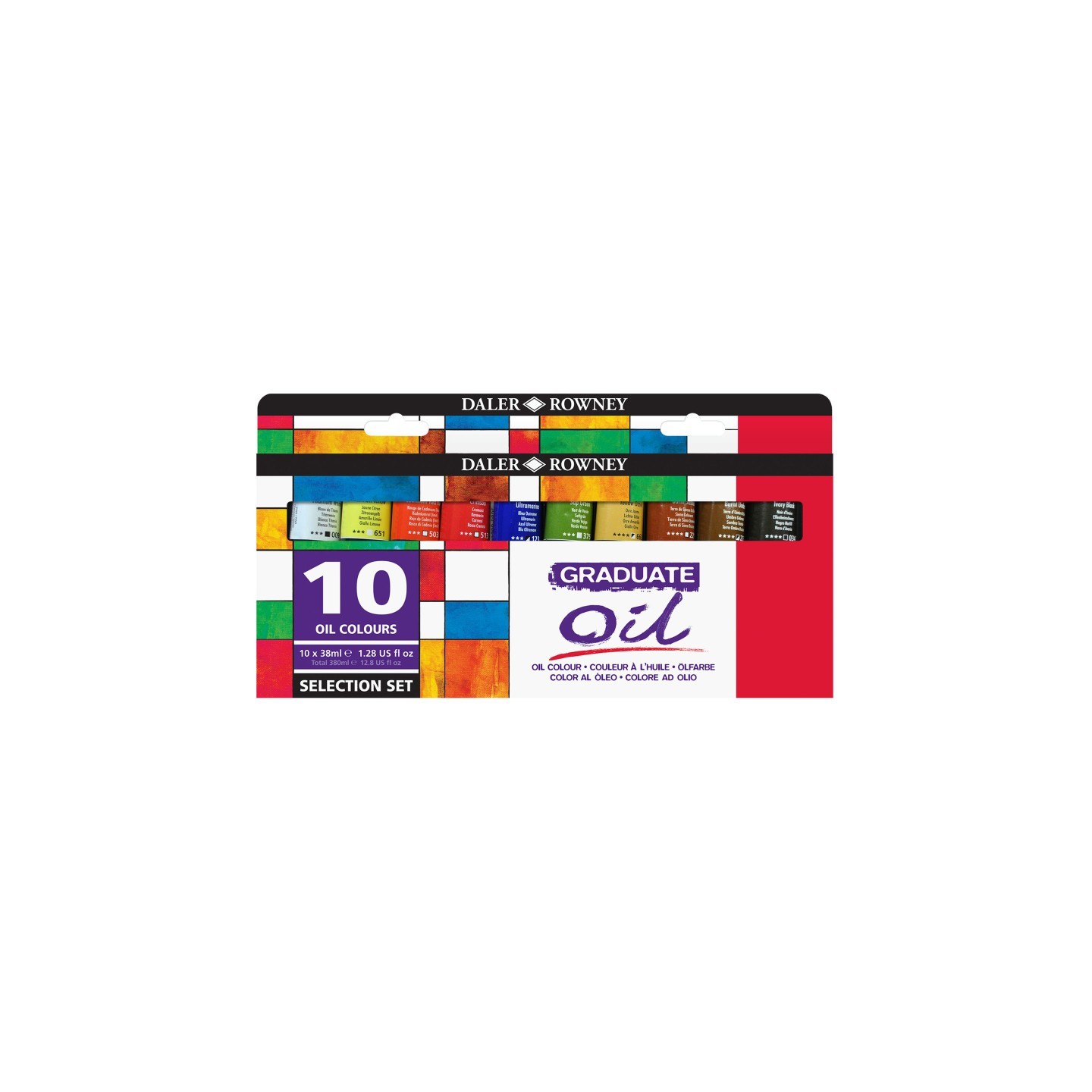 Daler-Rowney Graduate Oil Paint Selection Set, Assorted Colors, 38ml, 10 Pieces