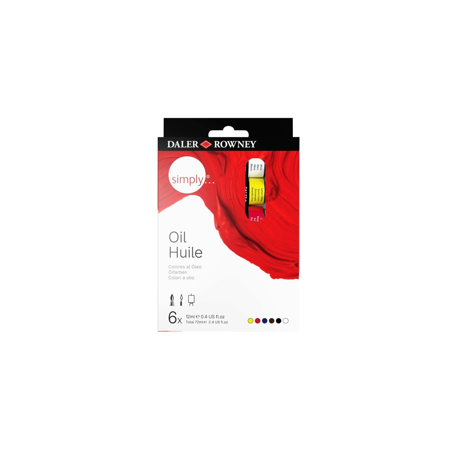 Daler-Rowney Simply... Oil Paint Set, Assorted Colors, 12ml, 6 Pieces