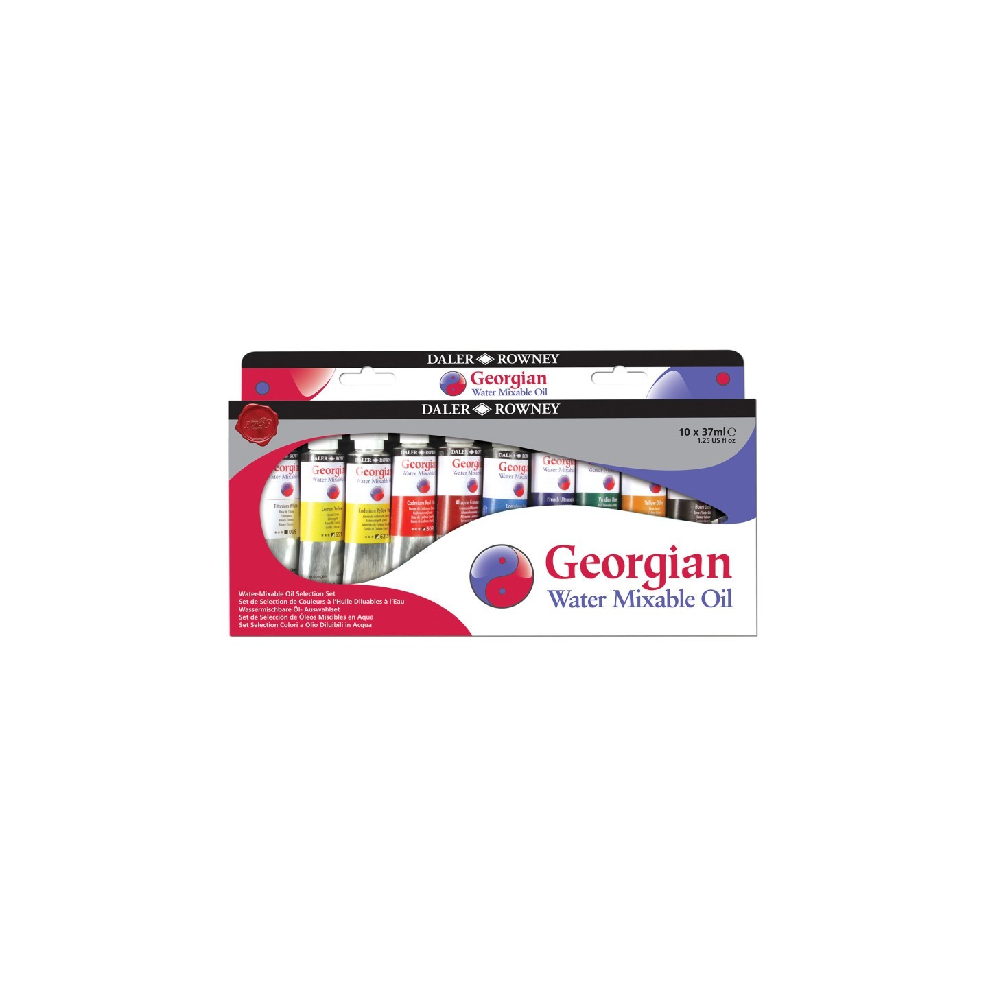 Daler-Rowney Georgian Water Mixable Oil Paint, Selection Set, Assorted Colors, 37ml, 10 Pieces