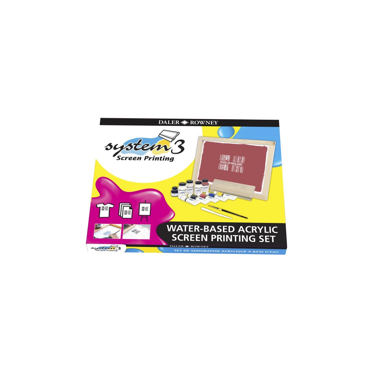 Daler-Rowney System3 Acrylic Paint Screen Printing Set, Assorted Colors, 1 Count