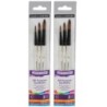 Daler-Rowney Graduate Round Brush Set, Synthetic, 3 Pieces Per Set, 2 Sets