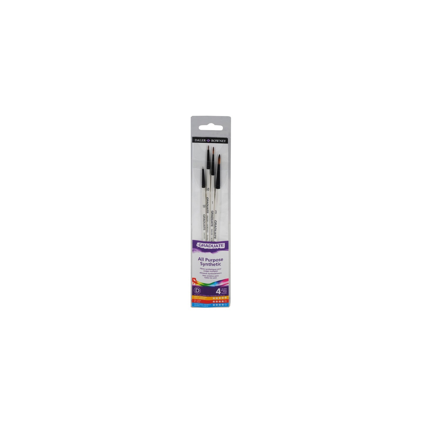 Daler-Rowney Graduate Detail Brush Set, Synthetic, 4 Pieces