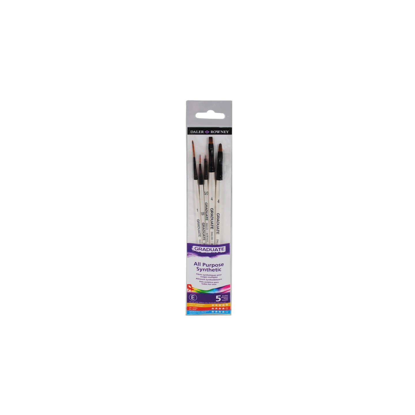 Daler-Rowney Graduate Detail Brush Set, Synthetic, 5 Pieces