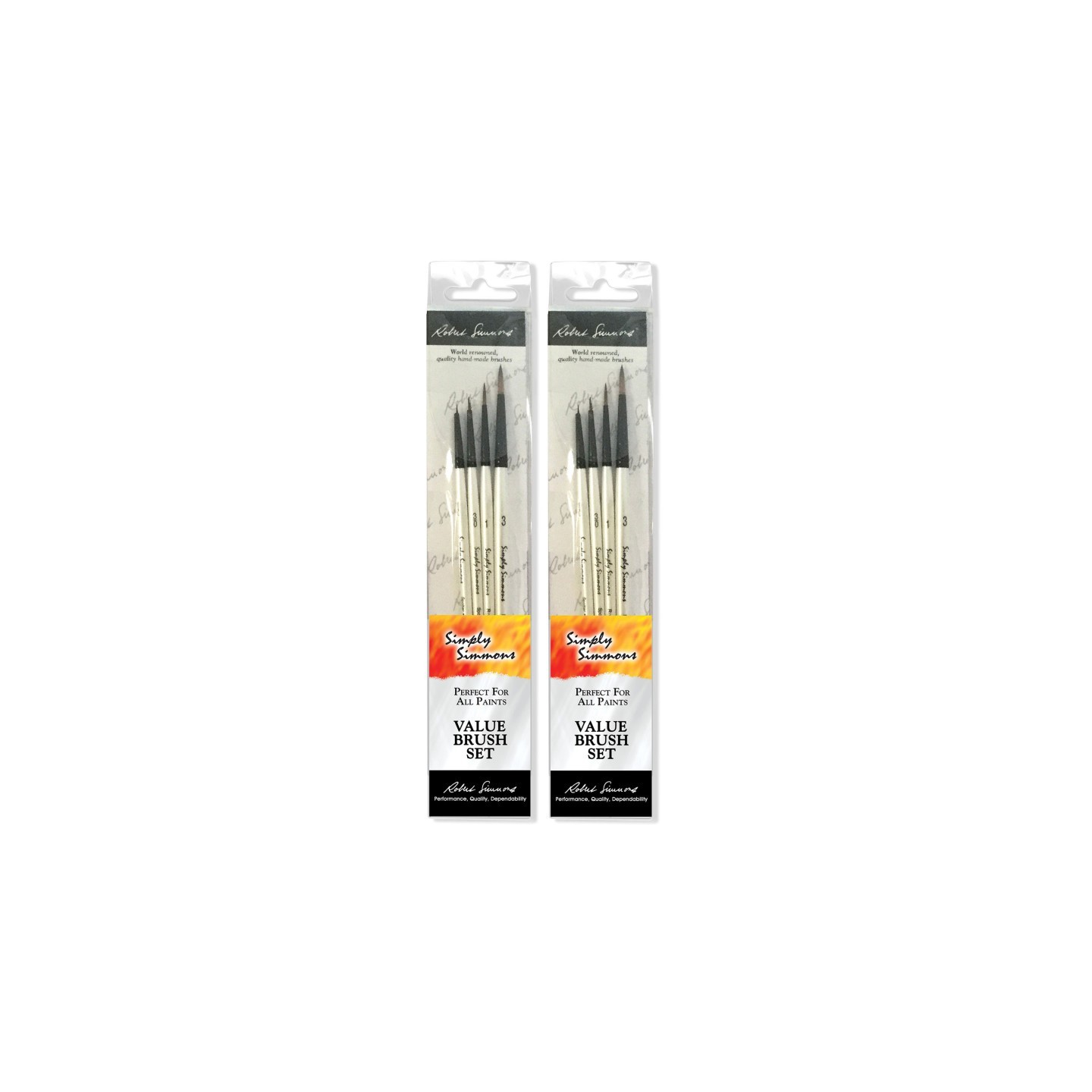 Daler-Rowney Simply Simmons Dot the Eyes Brush Set, 4 Pieces Per Set, 2 Sets