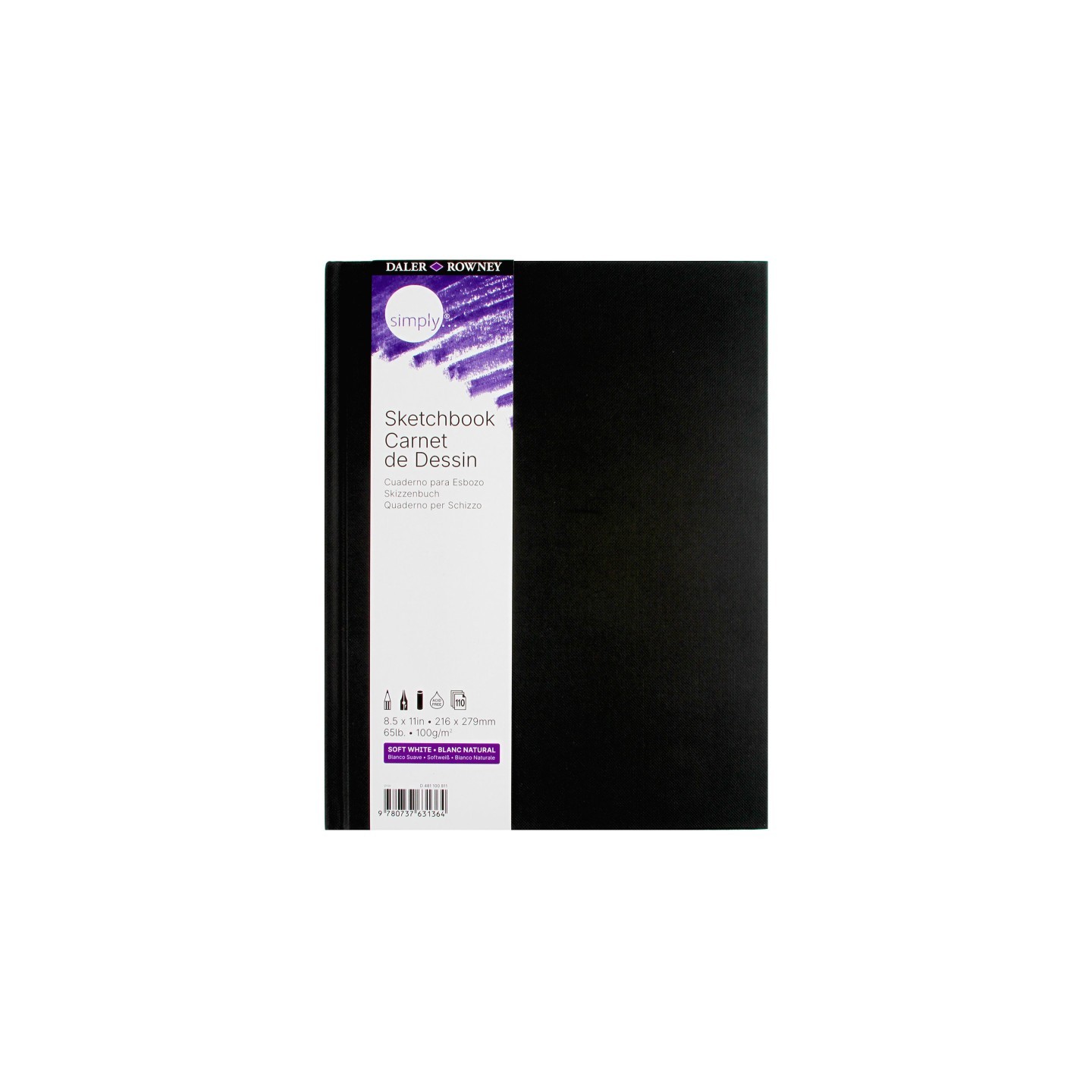 Daler-Rowney Simply... Sketchbook, Soft White, 110 Sheet, 8.5x11 inch, 1 Count