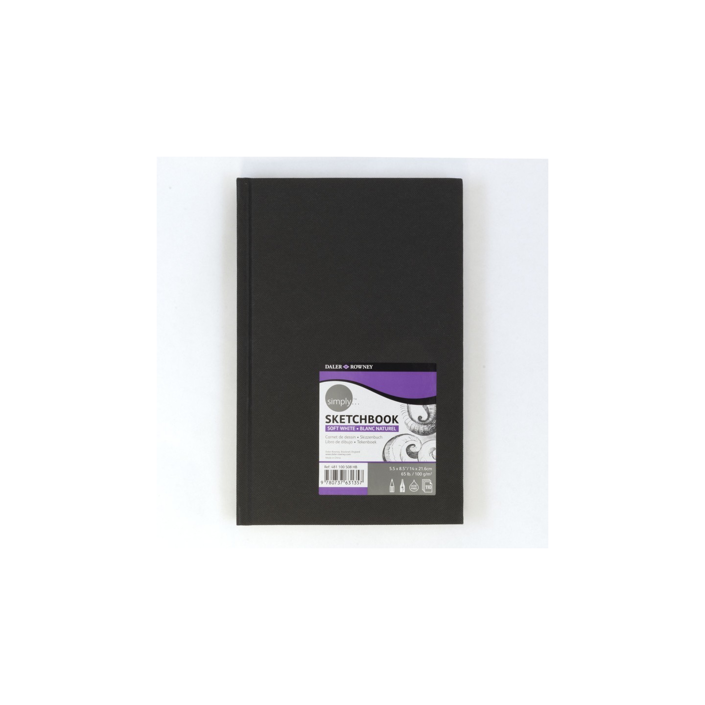 Daler-Rowney Simply... Sketchbook, Soft White, 80 Sheet, 5.5x8.5 inch, 1 Count