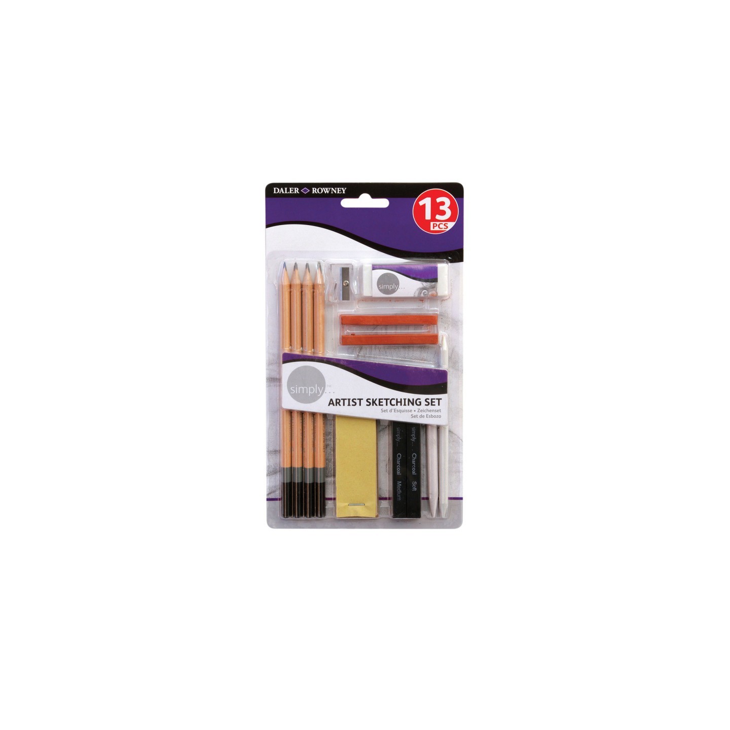 Daler-Rowney Simply... Sketching Pencils Set, 13 Pieces