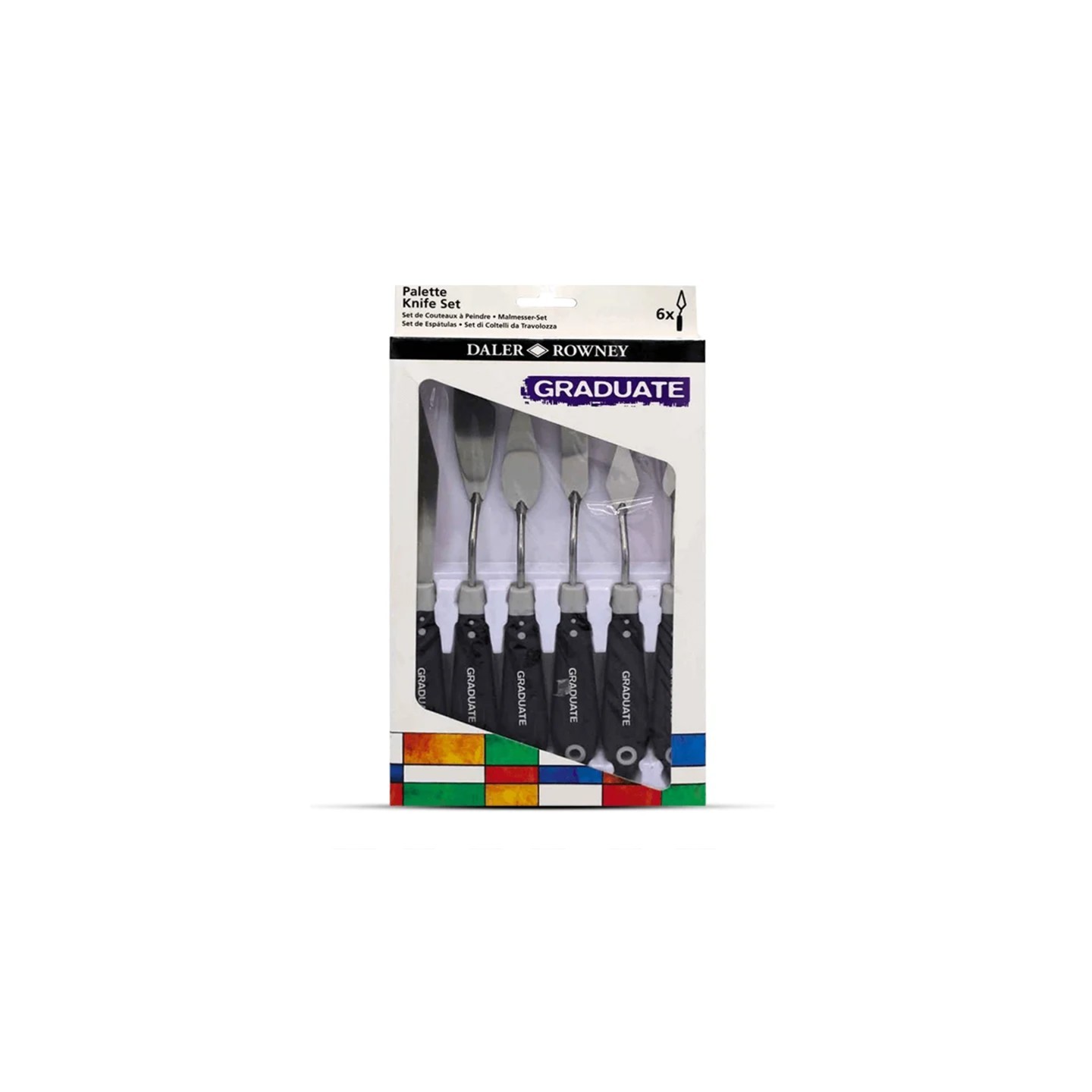 Daler-Rowney Graduate Metal Palette Knife Set, Assorted Shapes, 6 Pieces