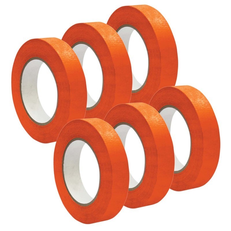 DSS Distributing Premium Grade Masking Tape, 1" x 55 yards, Orange, 6 Rolls