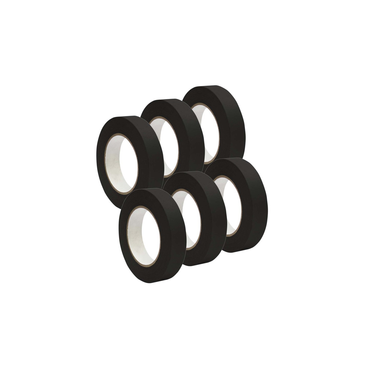 DSS Distributing Premium Grade Masking Tape, 1" x 55 yards, Black, 6 Rolls