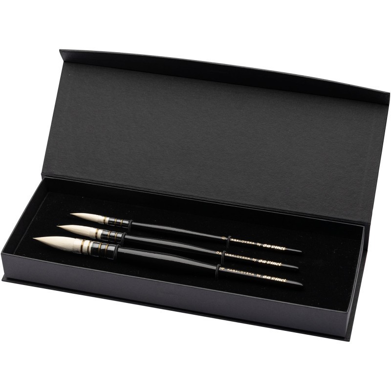 da Vinci Artist Signature Collection by Viktoria Kagalovska, Fashion Illustration Brushes, Assorted, 3 Brush Set in Gift Box
