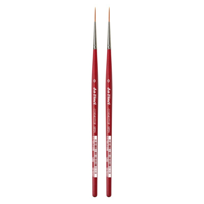 da Vinci COSMOTOP-SPIN Rigger Brush, Synthetic, Acrylic & Watercolor, Pointed Liner, Series 5880, Size 0, Pack of 2