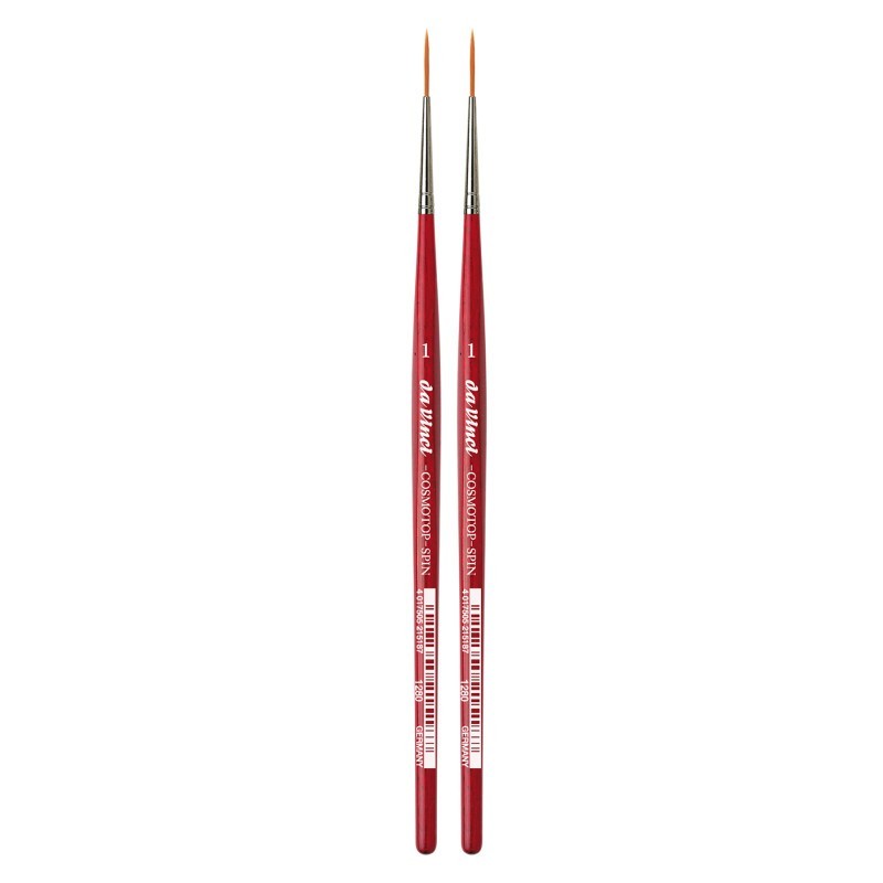 da Vinci COSMOTOP-SPIN Rigger Brush, Synthetic, Acrylic & Watercolor, Pointed Liner, Series 5880, Size 1, Pack of 2