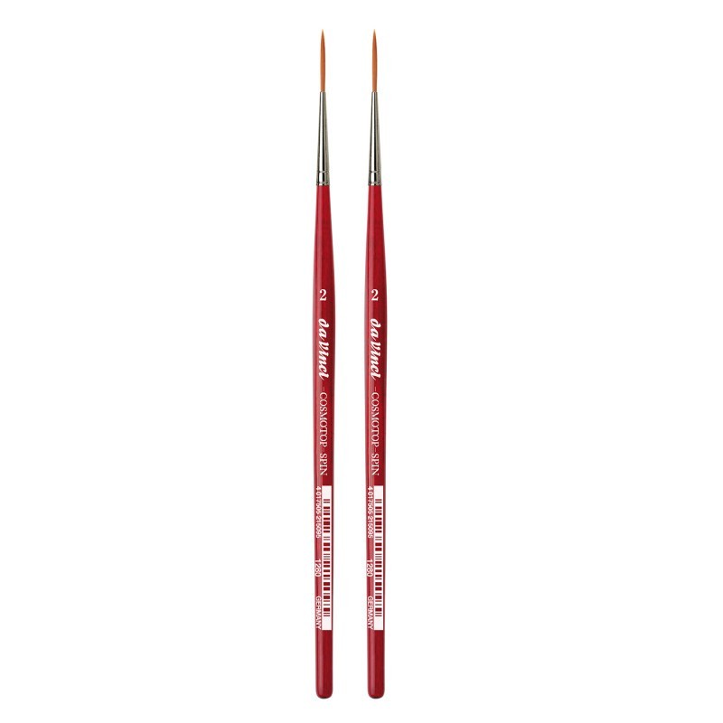 da Vinci COSMOTOP-SPIN Rigger Brush, Synthetic, Acrylic & Watercolor, Pointed Liner, Series 5880, Size 2, Pack of 2