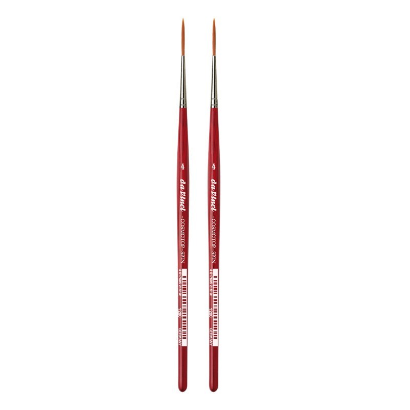 da Vinci COSMOTOP-SPIN Rigger Brush, Synthetic, Acrylic & Watercolor, Pointed Liner, Series 5880, Size 4, Pack of 2