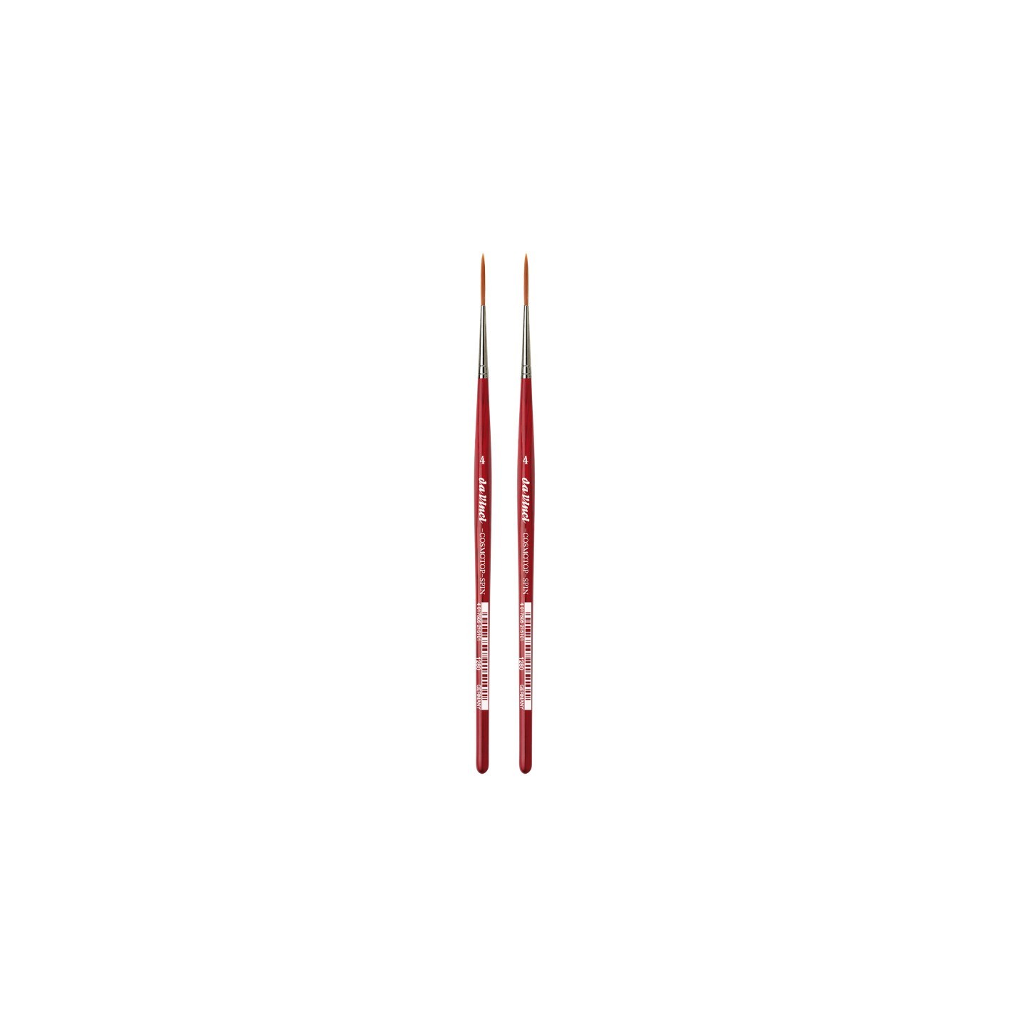da Vinci COSMOTOP-SPIN Rigger Brush, Synthetic, Acrylic & Watercolor, Pointed Liner, Series 5880, Size 4, Pack of 2