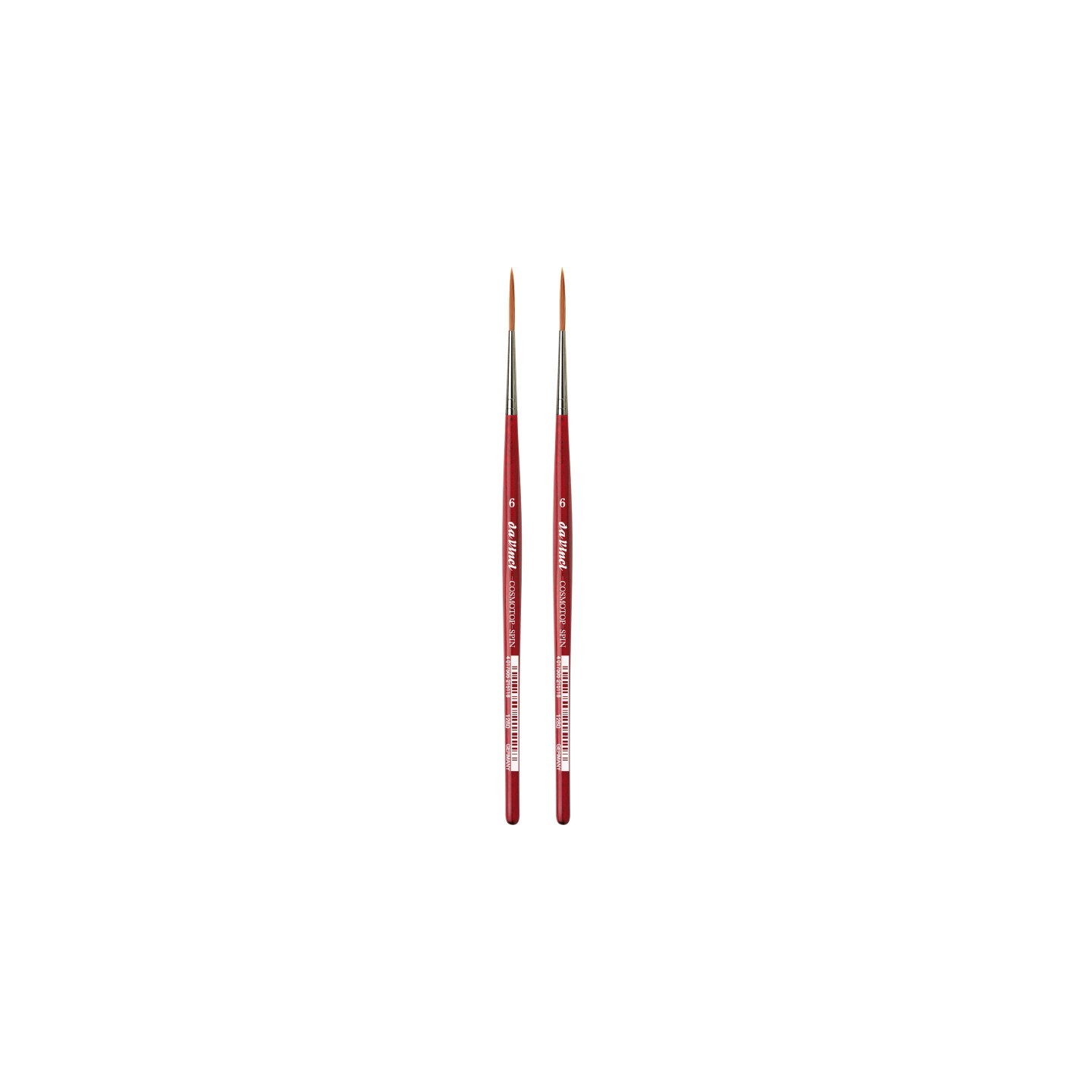 da Vinci COSMOTOP-SPIN Rigger Brush, Synthetic, Acrylic & Watercolor, Pointed Liner, Series 5880, Size 6, Pack of 2