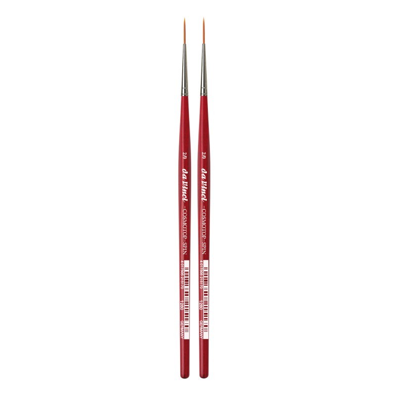da Vinci COSMOTOP-SPIN Rigger Brush, Synthetic, Acrylic & Watercolor, Pointed Liner, Series 5880, Size -2, Pack of 2