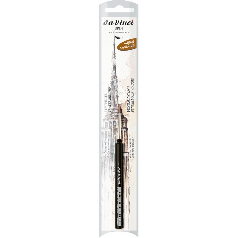 da Vinci COSMOTOP-SPIN Pocket Travel Brush, Synthetic, Watercolor, Round, Series 1573, Size 1