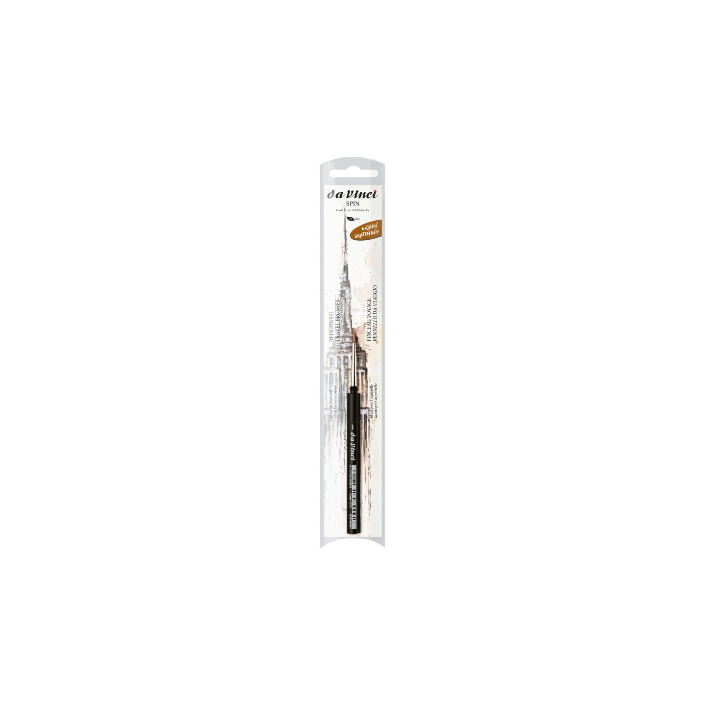 da Vinci COSMOTOP-SPIN Pocket Travel Brush, Synthetic, Watercolor, Round, Series 1573, Size 1