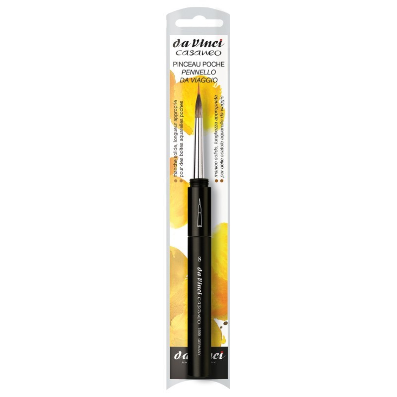 da Vinci CASANEO Travel Pocket Liner, Synthetic, Watercolor, Double Section, Series 1599TP, Size 8