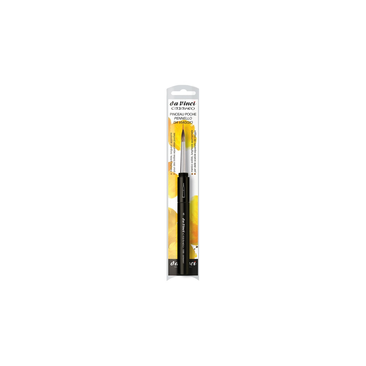da Vinci CASANEO Travel Pocket Liner, Synthetic, Watercolor, Double Section, Series 1599TP, Size 8
