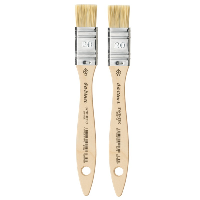 da Vinci SYNTHETIC Mottler Brush, Natural Hog, Acrylic & Oil, Flat, Series 2429, Size 20, Pack of 2