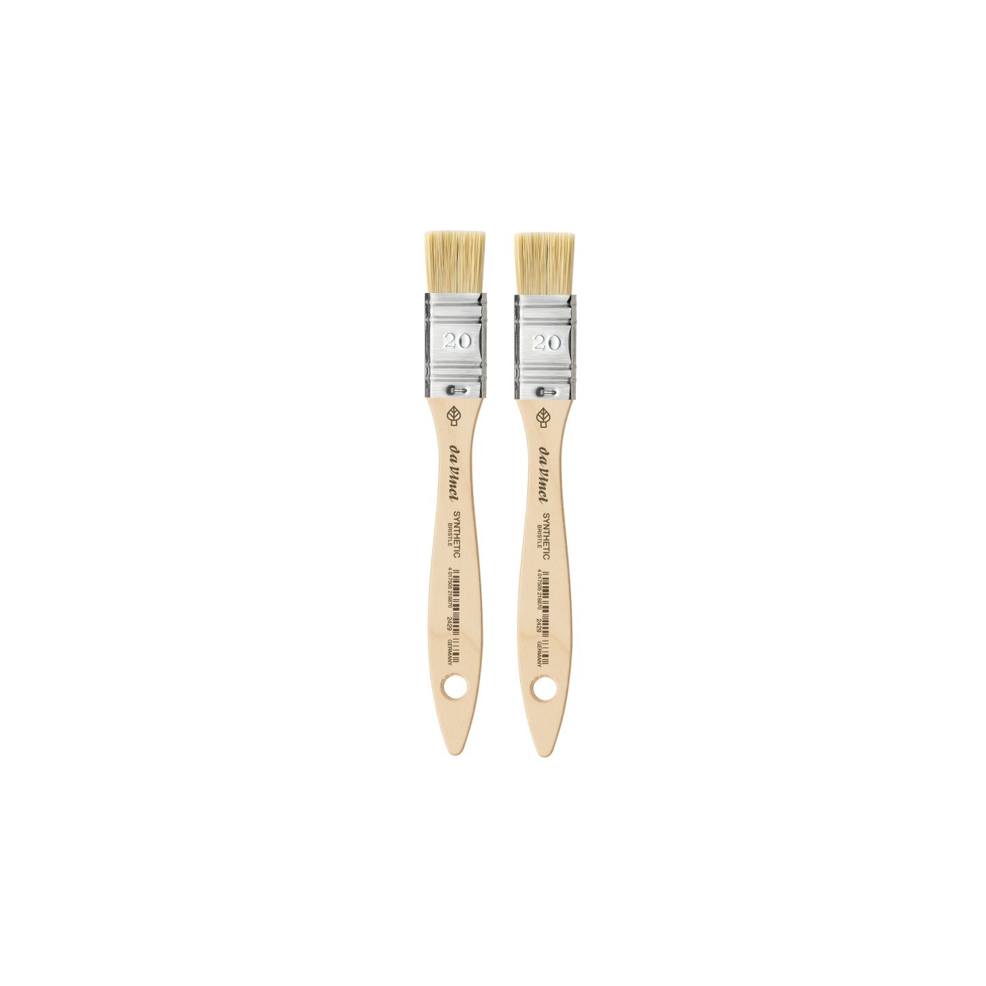 da Vinci SYNTHETIC Mottler Brush, Natural Hog, Acrylic & Oil, Flat, Series 2429, Size 20, Pack of 2