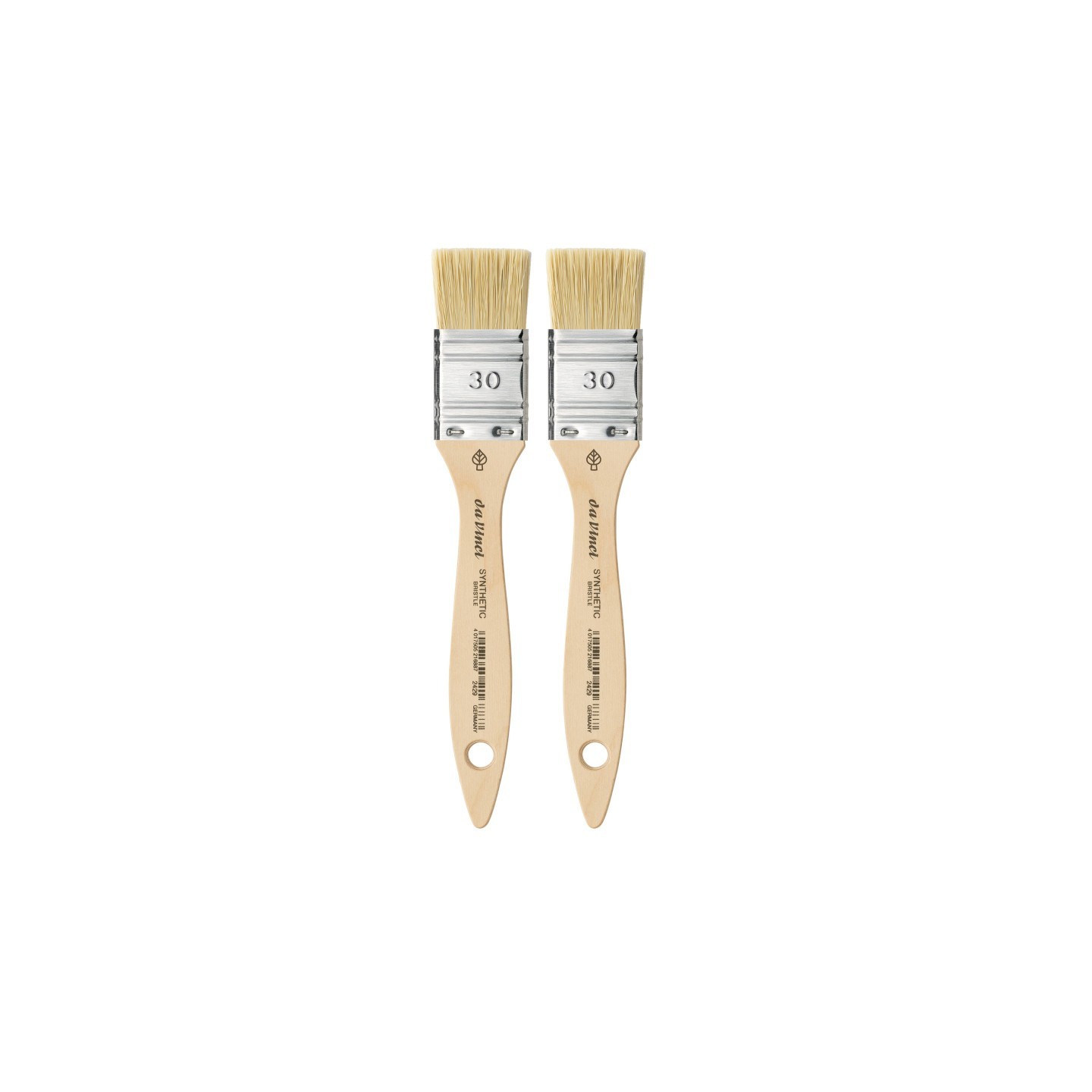 da Vinci SYNTHETIC Mottler Brush, Natural Hog, Acrylic & Oil, Flat, Series 2429, Size 30, Pack of 2